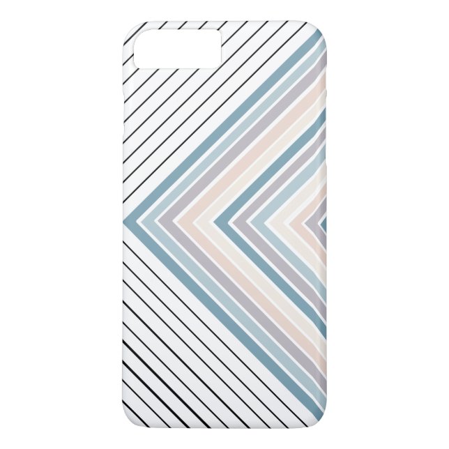 Blue Tan rand plus svart och vitt rand Case-Mate iPhone Skal (Baksida)