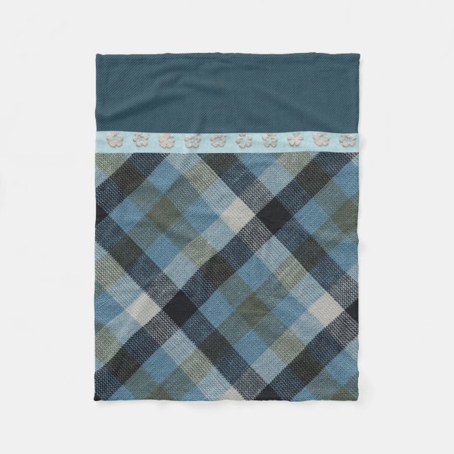Blue Tartan Fleece Blanket (Framsidan)