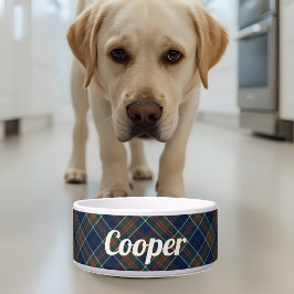Blue Tartan Play Personlig Namn Hund