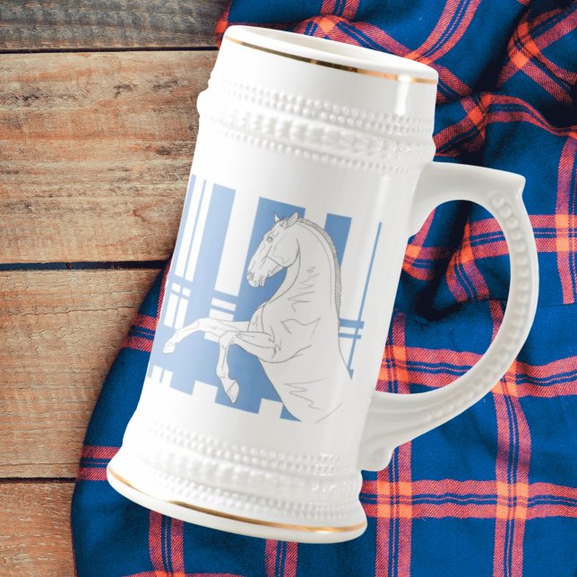 Blue Tartan Stallion Stein Mugg (Skapare uppladdad)