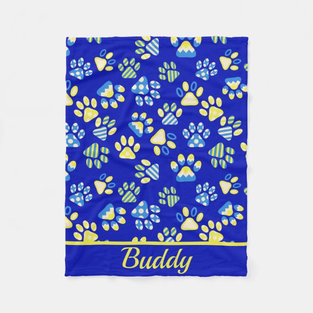 Blue Tassar Pet Fleece Blanket (Framsidan)