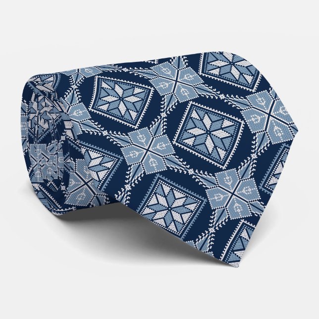 Blue Tatreez Henna Thobe Mönster Slips (Rullad)