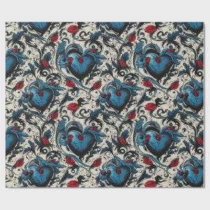 Blue Tattoo Hearts Digital Theme Presentpapper