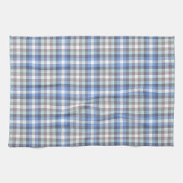 Blue Taupe Tartan Play Mönster Kökshandduk