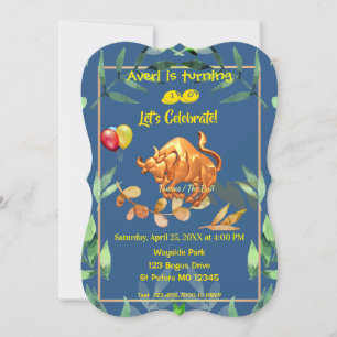 Blue Taurus Birthday (20 april-20 maj) Inbjudningar