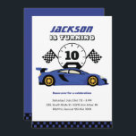 Blue Tävla Car Tävling Kids Boys Birthday Inbjudningar<br><div class="desc">För barn för rutdesign,  pojkar eller flickor som kör bil,  tävla för kärlek,  sportbil,  hastighet och bil för leksak. Perfekt för födelsedagsfest av byggtema. Du kan anpassa ordalydelsen så att den passar för andra tillfällen.</div>