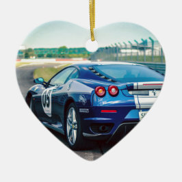 Blue Tävling-bil Julgransprydnad Keramik