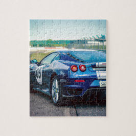 Blue Tävling-bil Pussel