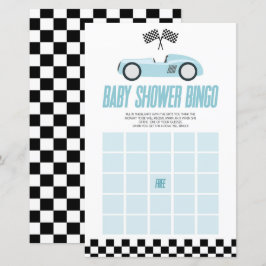 Blue Tävling Car Bingo Baby Shower Game