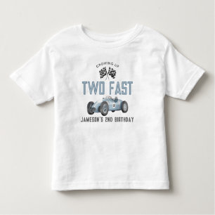Blue Tävling Car Two Fast Birthday Boy Shirt T Shirt