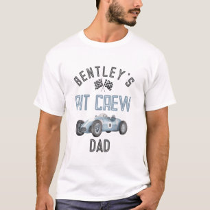 Blue Tävling Pit Crew Pappa Birthday Shirt T