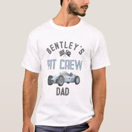 Blue Tävling Pit Crew Pappa Birthday Shirt T Shirt