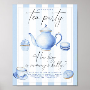 Blue Tea Party Hur stort är mamma belly-spelet? Poster
