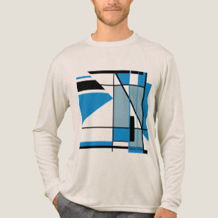 Blue Teal Black MCM Se Mosaic Geometric Abstrakt T Shirt