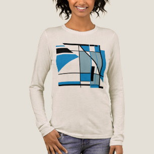 Blue Teal Black MCM Se Mosaic Geometric Abstrakt T Shirt