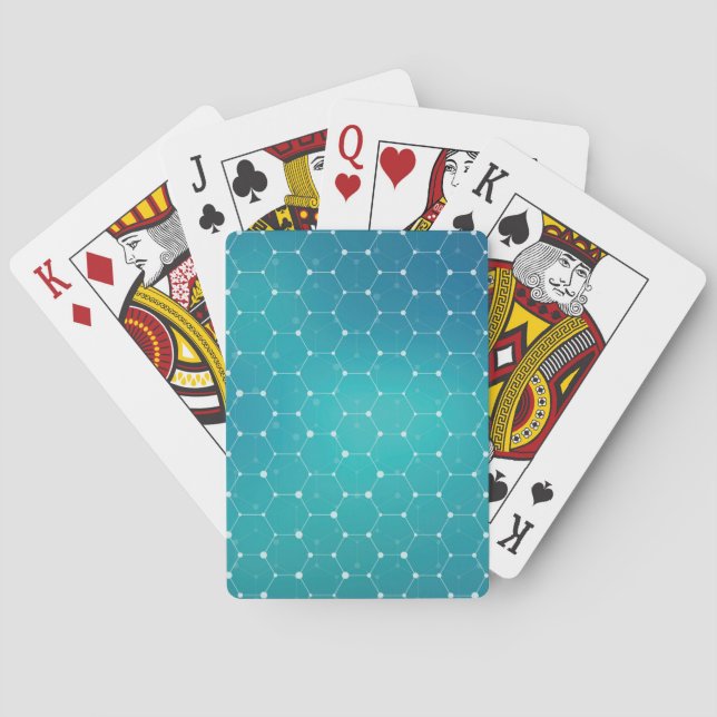 Blue Teal DNA Mönster Casinokort (Baksidan)