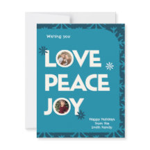 Blue Teal Family Anpassningsbar Bild Ram jul