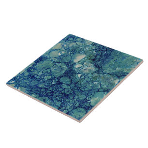 Blue Teal Grönt Marble Struktur Kakelplatta