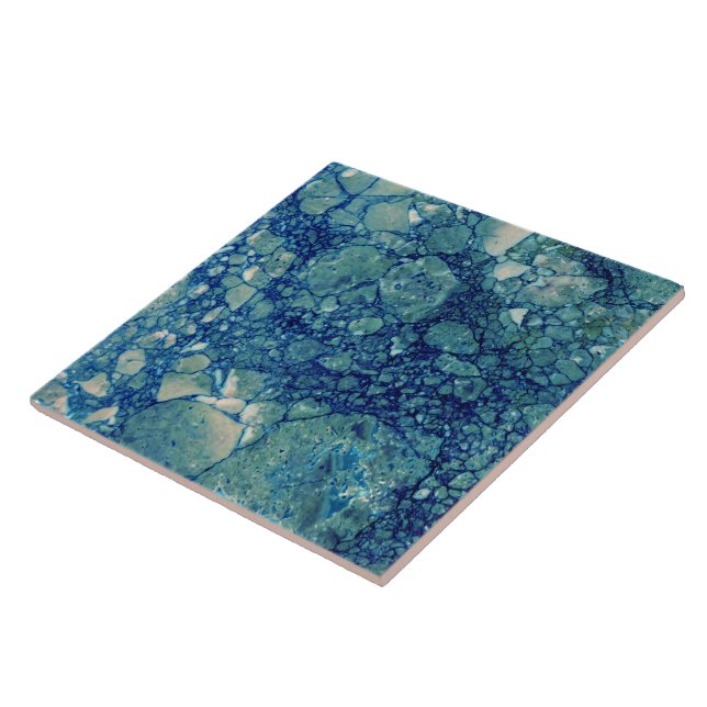 Blue Teal Grönt Marble Struktur Kakelplatta (Sidan)