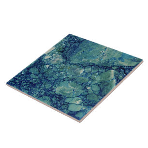 Blue Teal Grönt Marble Struktur Kakelplatta