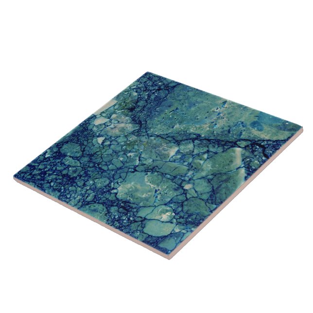 Blue Teal Grönt Marble Struktur Kakelplatta (Sidan)