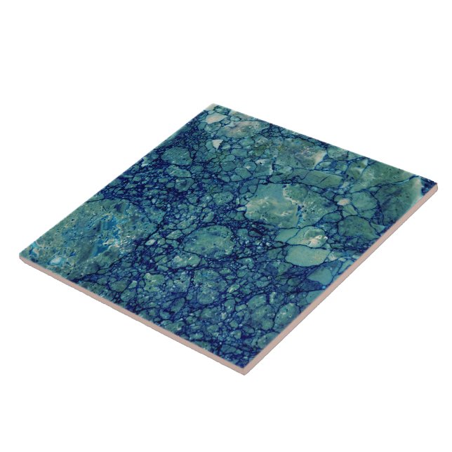 Blue Teal Grönt Marble Struktur Kakelplatta (Sidan)