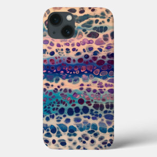 Blue Teal Lilac White Acrylic Abstrakt Fluid Art