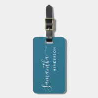 Blue Teal Luggage Tags Bröllop Bord Plan/Favoriter