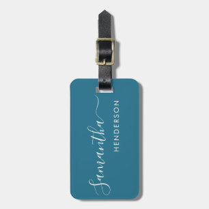 Blue Teal Luggage Tags Bröllop Bord Plan/Favoriter Bagagebricka