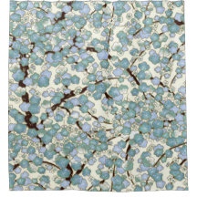 Blue Teal Sakura Bra Vintage Japansk Blommigt