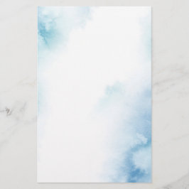 Blue Teal Watercolor Abstrakt Ram Brevpapper