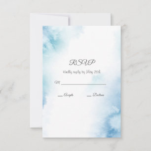 Blue Teal Watercolor Abstrakt Ram OSA Kort