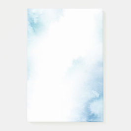 Blue Teal Watercolor Abstrakt Ram Post-it Block