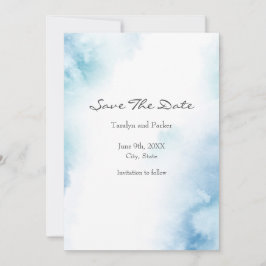 Blue Teal Watercolor Abstrakt Ram Spara Datumet