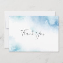 Blue Teal Watercolor Abstrakt Ram - tackkort