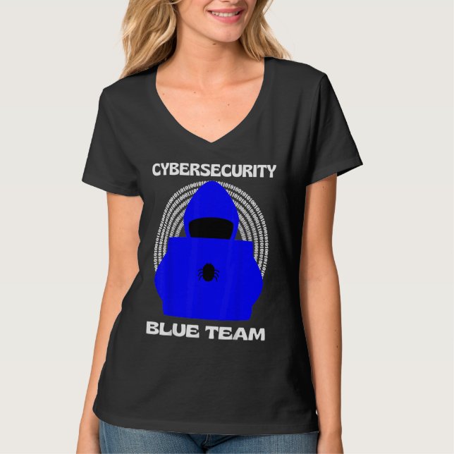 Blue Team Cybersecurity Hacking Ethical Hacker Cyb T Shirt (Framsida)