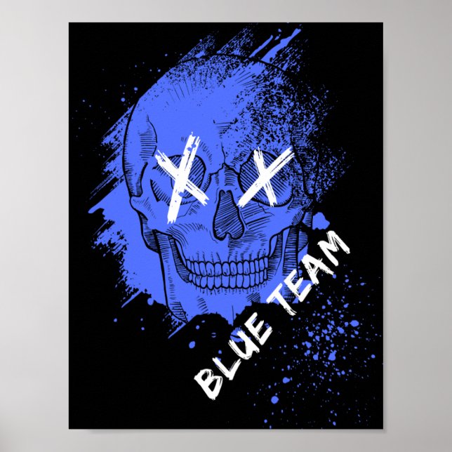 Blue Team Skull Poster (Framsidan)