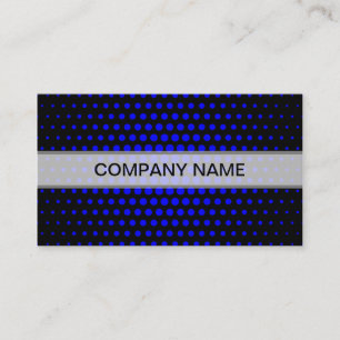 Blue Techno Dots Modern Black Visitkort