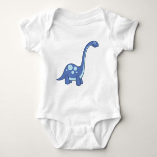 Blue Tecknad Apatosaurua Dinosaur Baby One-Biet T Shirt