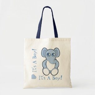 Blue Tecknad Baby Elephant New Mamma Bag Tygkasse