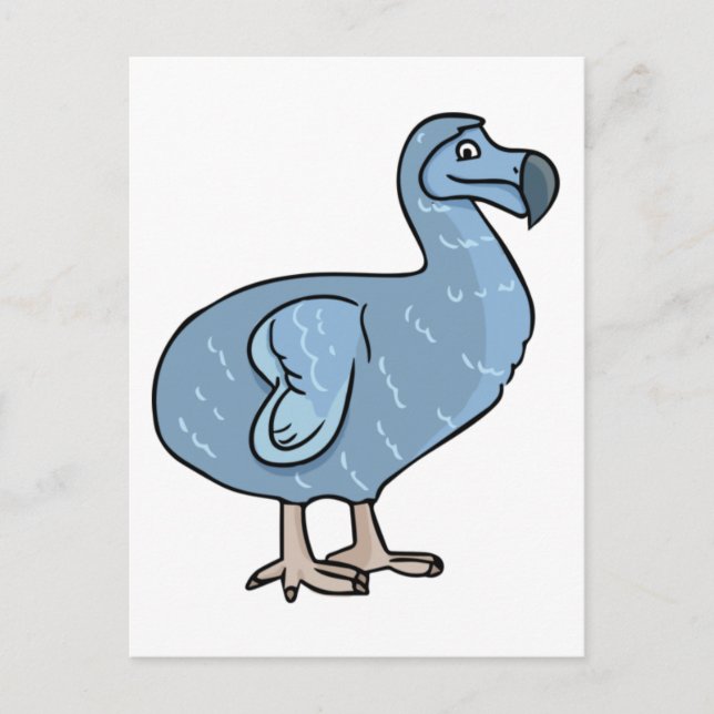 Blue Tecknad Dodo Bird Vykort (Framsida)