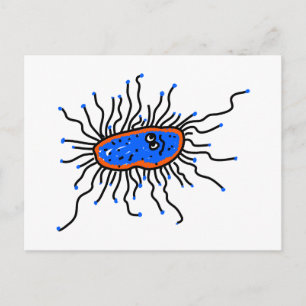 Blue Tecknad Germ Vykort