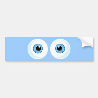 BLUE TECKNAD ÖGA EYEBALLS FUNNY GRAPHICS BILDEKAL