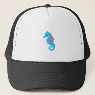 Blue Tecknad Seahorse Keps