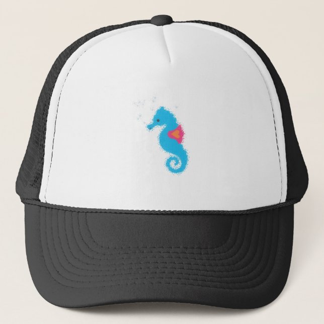 Blue Tecknad Seahorse Keps (Framsida)