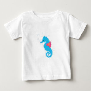 Blue Tecknad Seahorse Tee