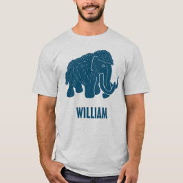 Blue Tecknad Wooly Mammoth Personlig T Shirt