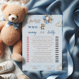 Blue Teddy Bear Balloons Mommy or Daddy Game