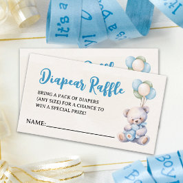 Blue Teddy Bear "We Can Bearly Wait" Baby Shower Tilläggskort
