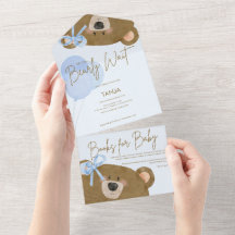 Blue Teddy Vi kan bolla Baby Shower.